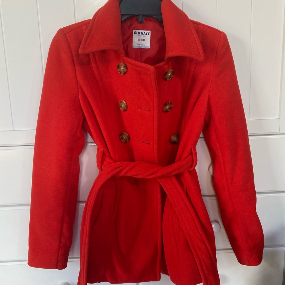 Red Old Navy winter coat